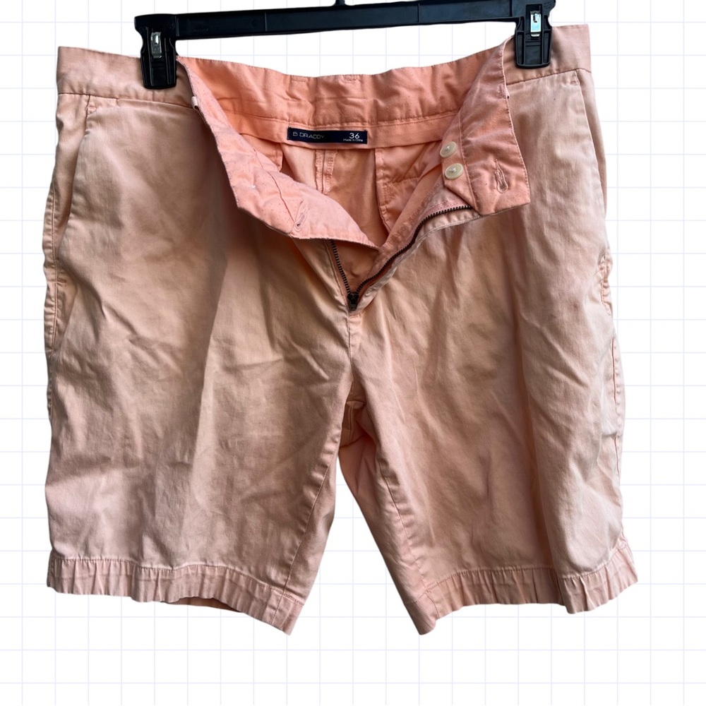 B Draddy Men's Pink Shorts flat front Chino 9 inch inseam waist 36